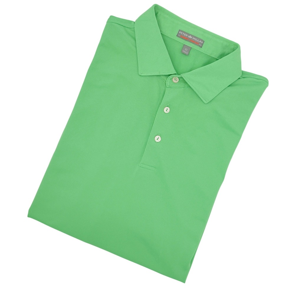 Peter Millar Summer Comfort XL‎ Green Polo Shirt Mens Short Sleeve